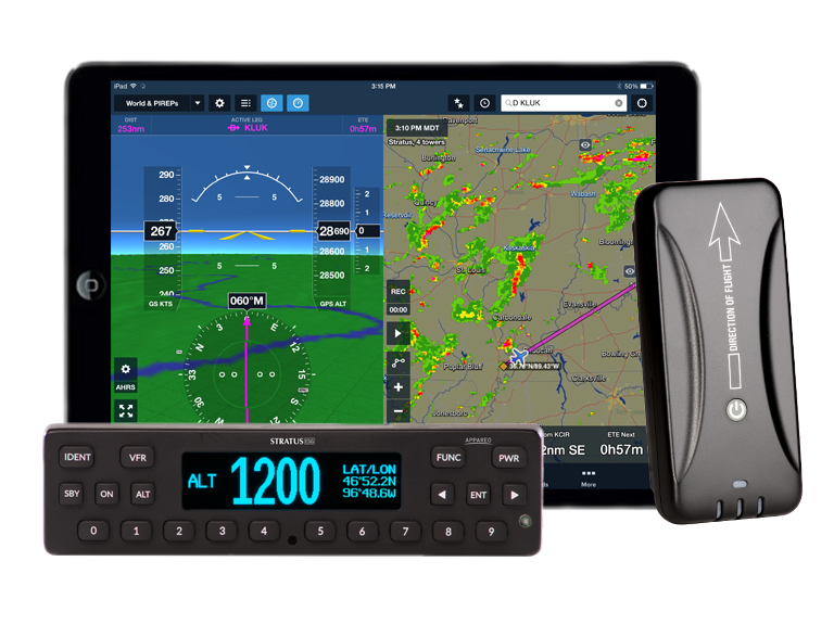 Appareo STRATUS ESGi Certified Transponder with WAAS GPS, ADS-B In/Out, Factory Wiring Harness *A&P Bundle* with Trans-Cal SSD120-35C-RS232 Altitude Encoder